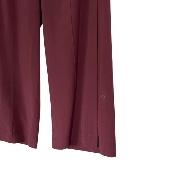 Lululemon Burgundy Wide Leg Split Hem Pants Women's Size 10 EUC - Picture 5 of 10